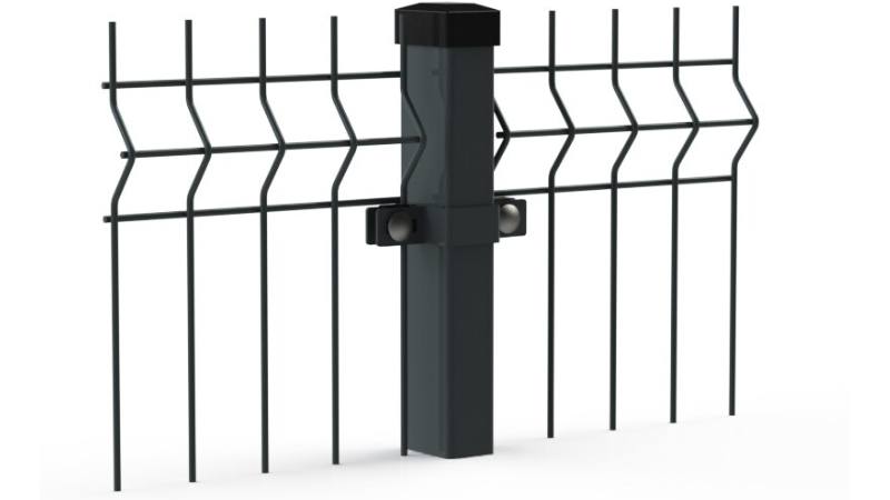 3D kerítéspanel és oszlop részlet antracit kivitelben